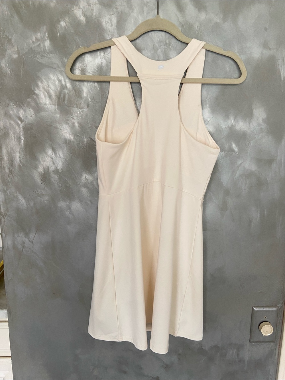 Fabletics Cream Racerback V-Neck Mini Dress - Picture 6 of 8